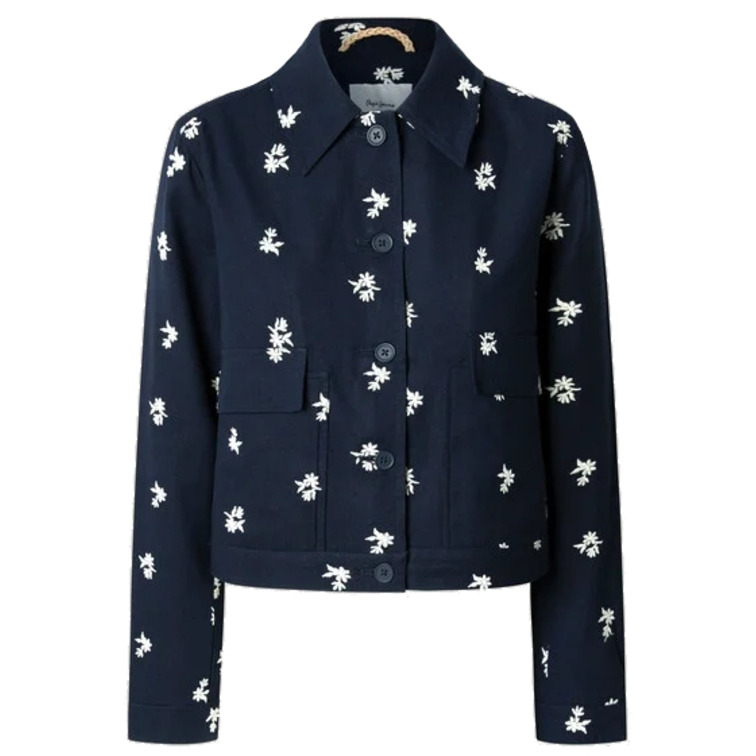 CAZADORA MUJER PEPE JEANS CON FLORES BORDADAS