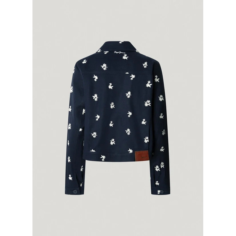 CAZADORA MUJER PEPE JEANS CON FLORES BORDADAS
