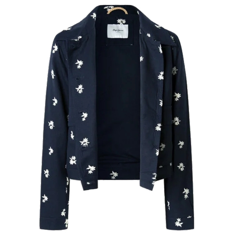 CAZADORA MUJER PEPE JEANS CON FLORES BORDADAS