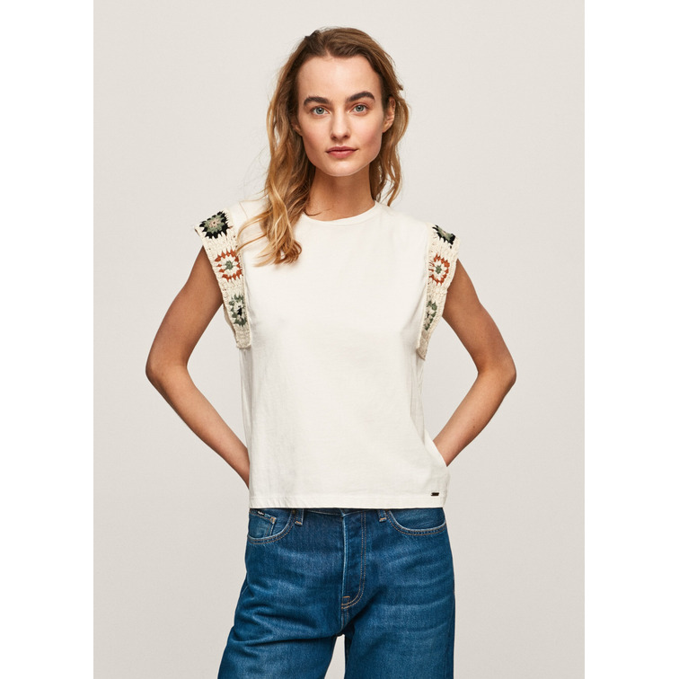 CAMISETA MANGAS CROCHET MUJER PEPE JEANS OPHELIA