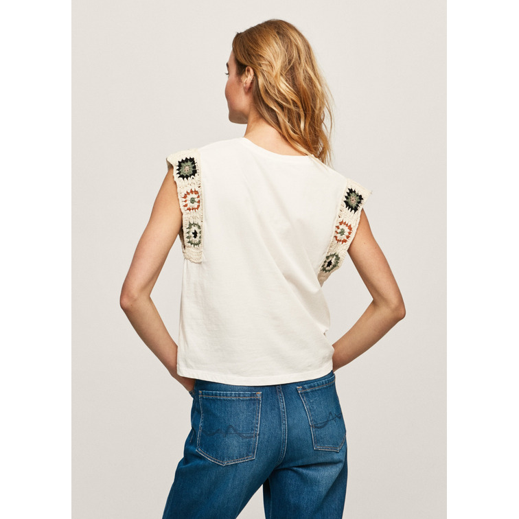 CAMISETA MANGAS CROCHET MUJER PEPE JEANS OPHELIA