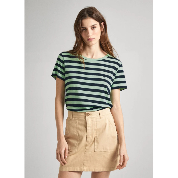 CAMISETA FIT REGULAR A RAYAS MUJER PEPE JEANS