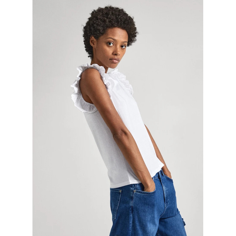 CAMISETA MANGA VOLANTES FIT REGULAR MUJER PEPE JEANS
