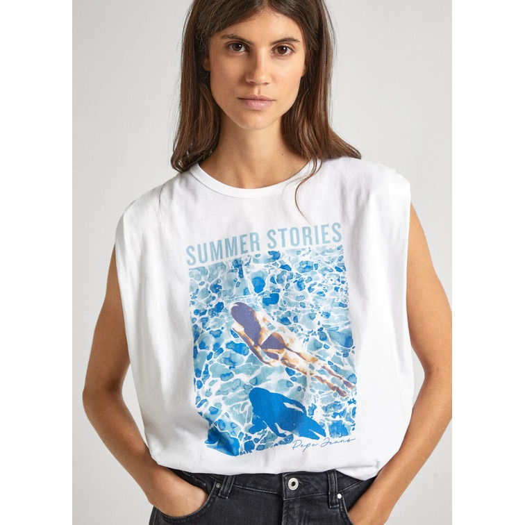 CAMISETA MANGA SISA FIT OVERSIZE MUJER PEPE JEANS