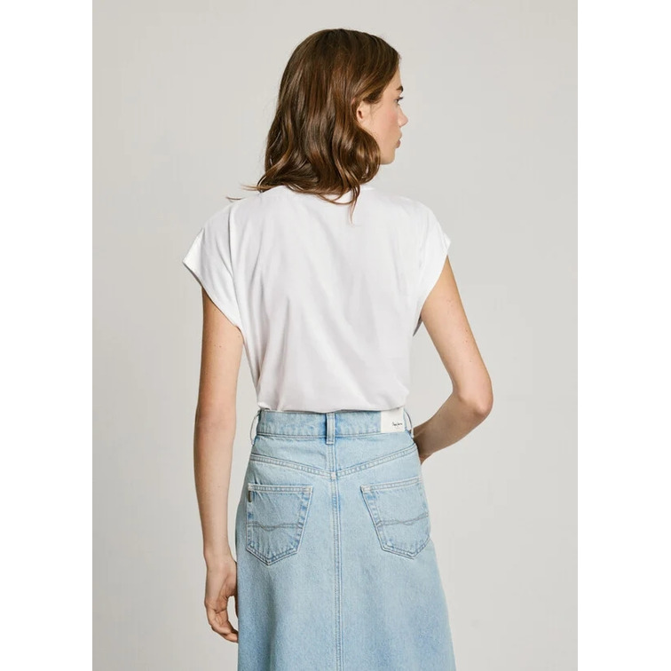 CAMISETA SIN MANGAS MUJER PEPE JEANS LOGO CALADO