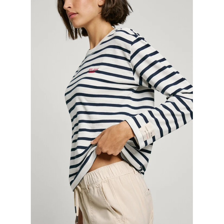 CAMISETA A RAYAS MUJER PEPE JEANS MANGA LARGA