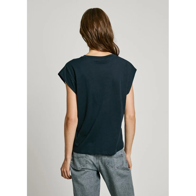 CAMISETA MUJER PEPE JEANS LOGO STRASS FIT BOXY