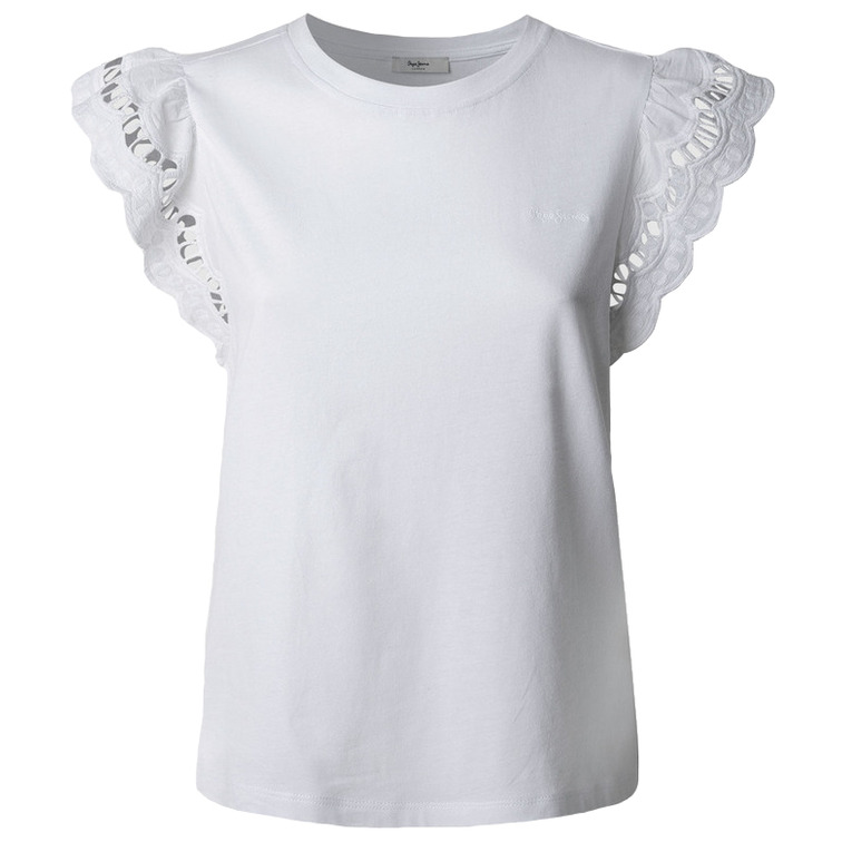 CAMISETA MUJER PEPE JEANS MANGAS BORDADAS