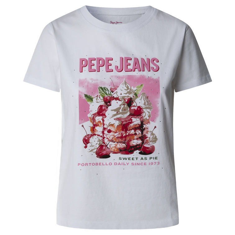 CAMISETA MUJER PEPE JEANS LOGO ESTAMPADO FIT REGULAR