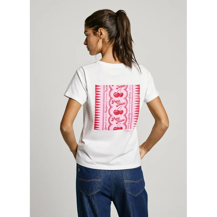 CAMISETA MUJER PEPE JEANS ESPALDA ESTAMPADA