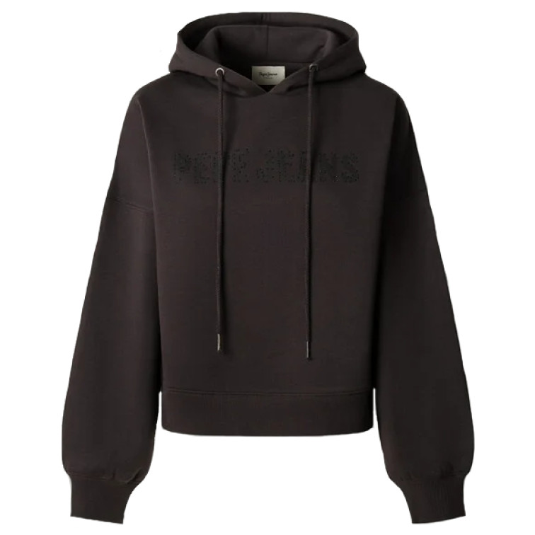 SUDADERA CAPUCHA MUJER PEPE JEANS LOGO STRASS