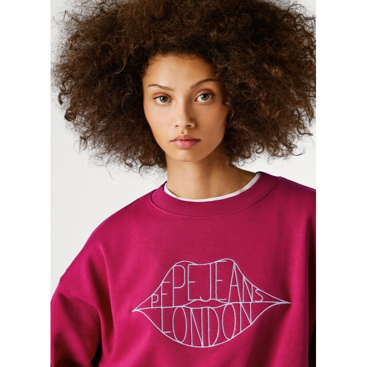 SUDADERA CUELLO REDONDO MUJER PEPE JEANS CON LOGO