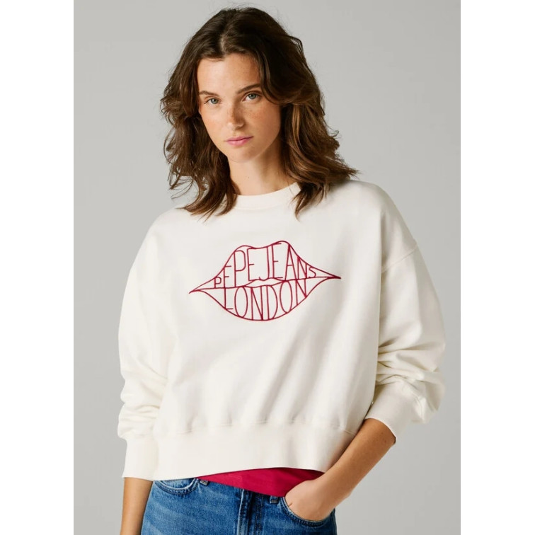 SUDADERA CUELLO REDONDO MUJER PEPE JEANS CON LOGO