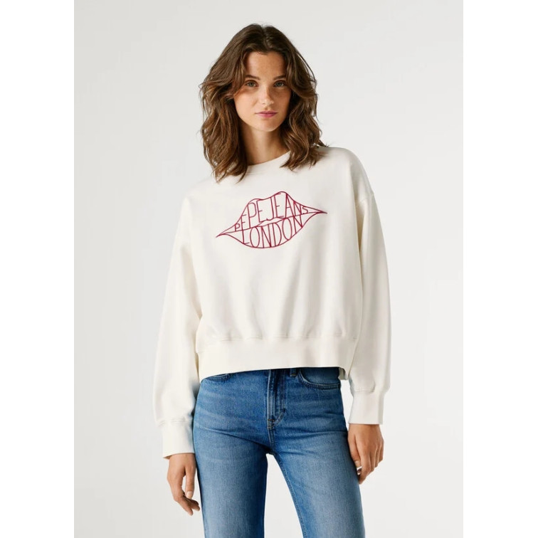 SUDADERA CUELLO REDONDO MUJER PEPE JEANS CON LOGO