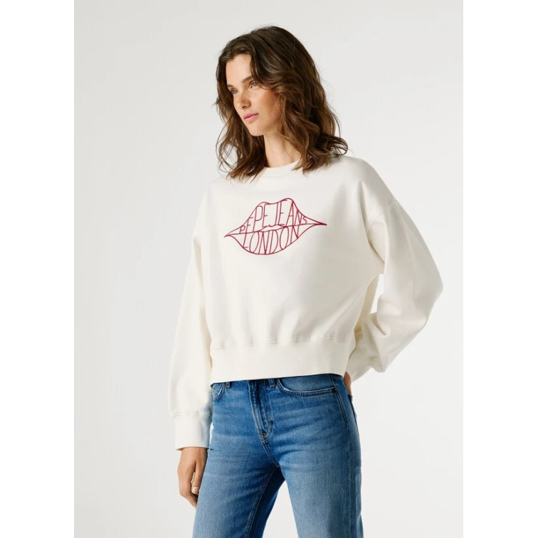 SUDADERA CUELLO REDONDO MUJER PEPE JEANS CON LOGO