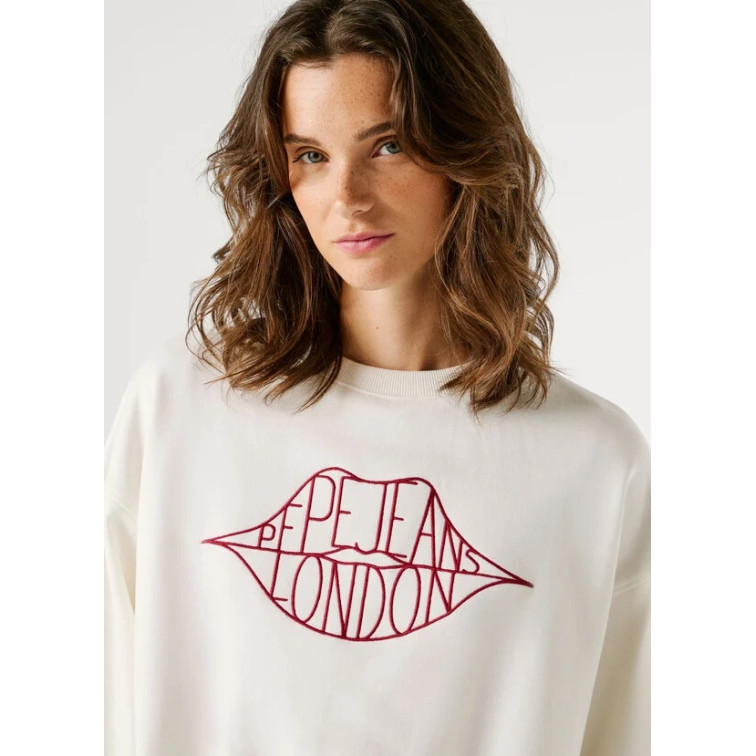 SUDADERA CUELLO REDONDO MUJER PEPE JEANS CON LOGO