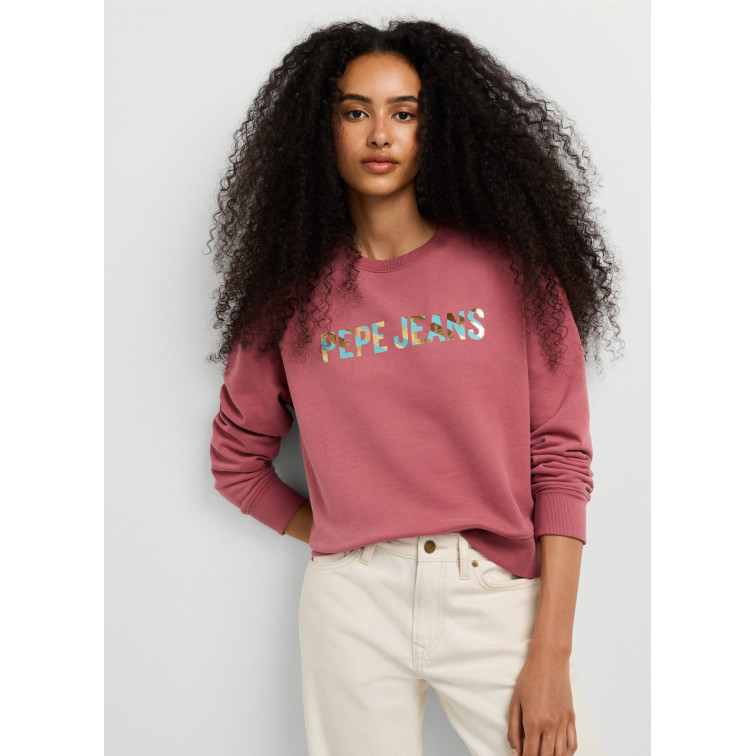 SUDADERA MUJER  PEPE JEANS CELESTE