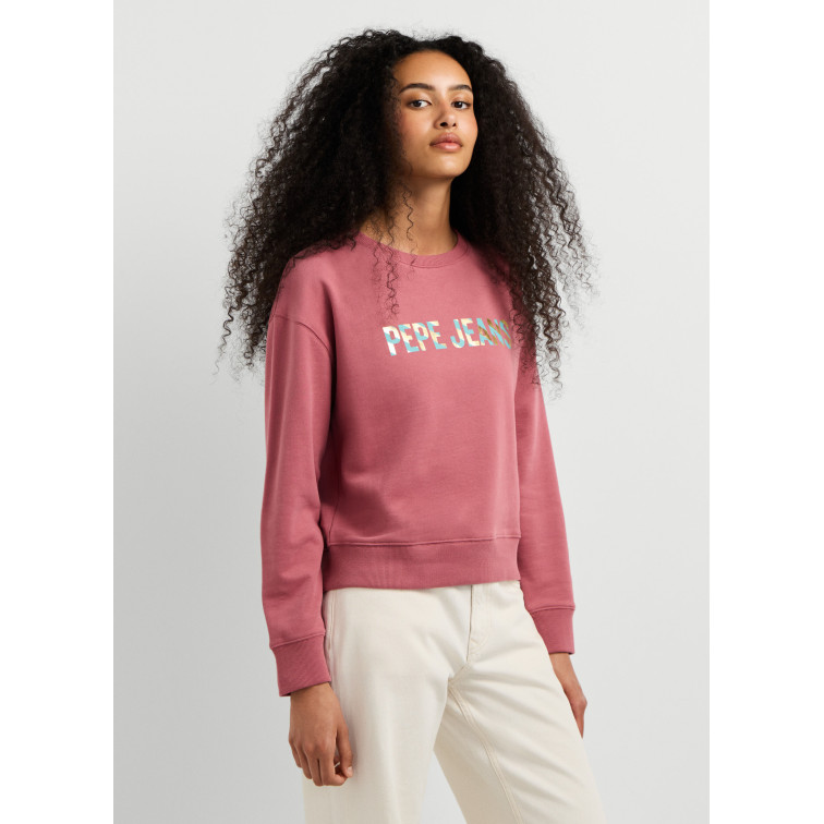 SUDADERA MUJER  PEPE JEANS CELESTE