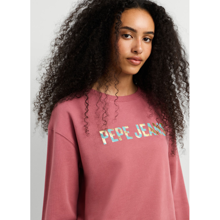 SUDADERA MUJER  PEPE JEANS CELESTE