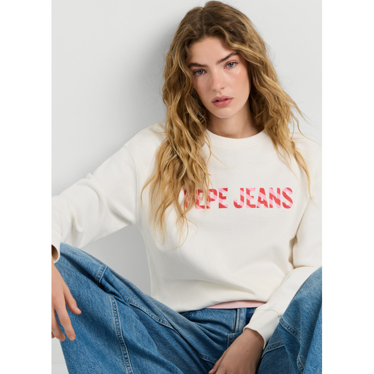 SUDADERA MUJER  PEPE JEANS CELESTE