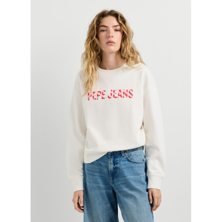 SUDADERA MUJER  PEPE JEANS CELESTE