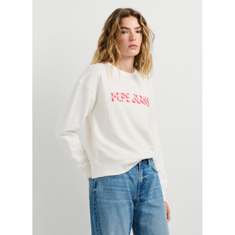 SUDADERA MUJER  PEPE JEANS CELESTE