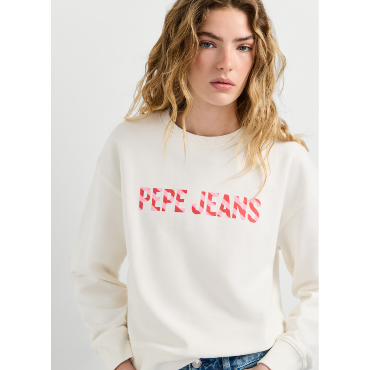 SUDADERA MUJER  PEPE JEANS CELESTE