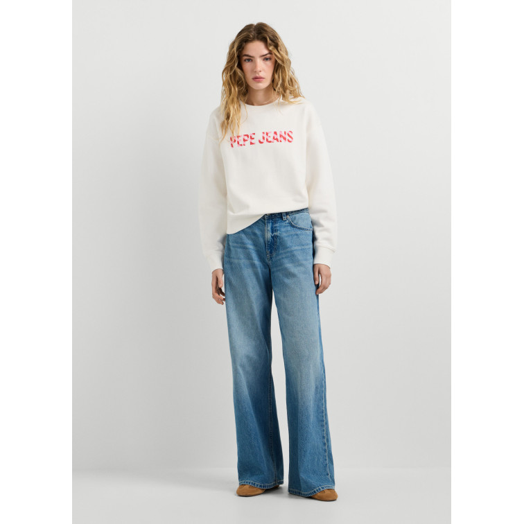 SUDADERA MUJER  PEPE JEANS CELESTE