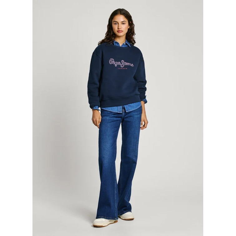 SUDADERA MUJER PEPE JEANS CUELLO REDONDO CON LOGO