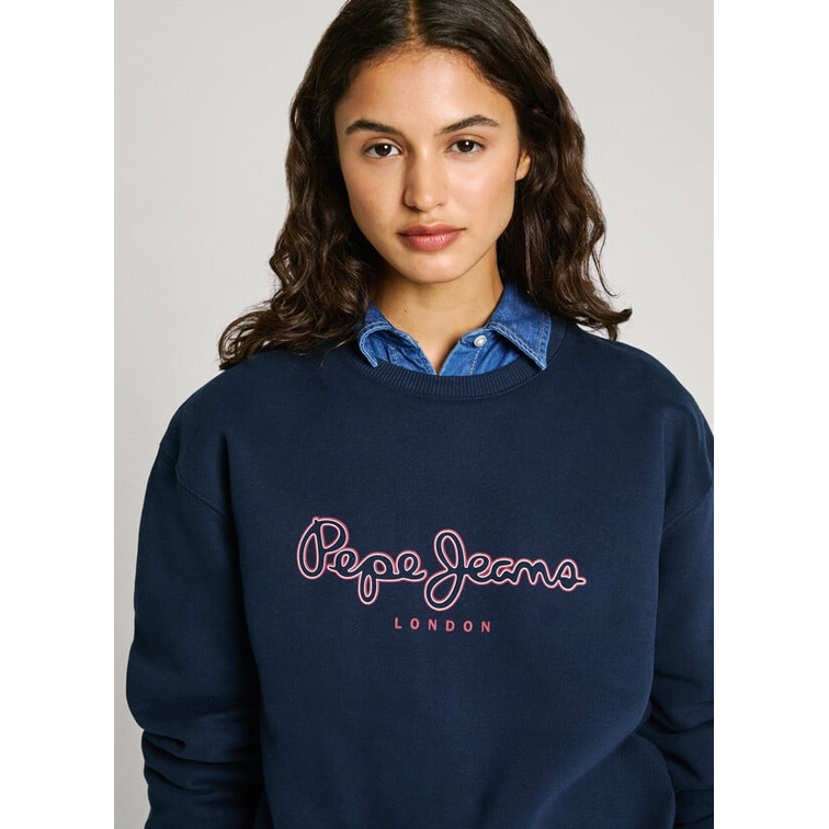 SUDADERA MUJER PEPE JEANS CUELLO REDONDO CON LOGO