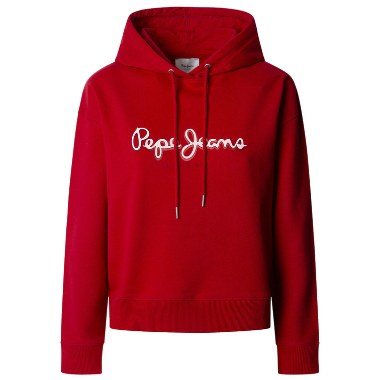 SUDADERA CON CAPUCHA MUJER PEPE JEANS LOGO ESTAMPADO