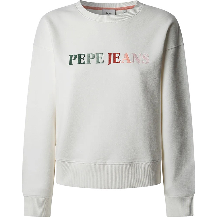 SUDADERA MUJER PEPE JEANS LOGO MULTICOLOR BORDADO