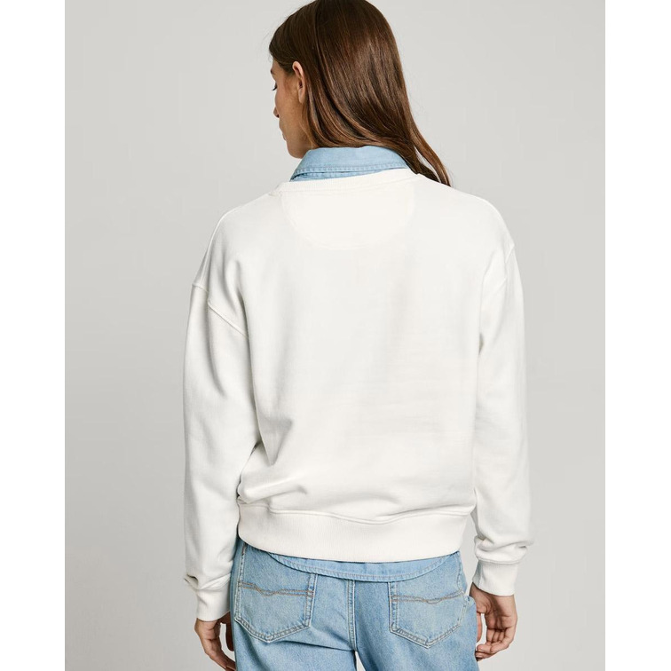 SUDADERA MUJER PEPE JEANS LOGO MULTICOLOR BORDADO