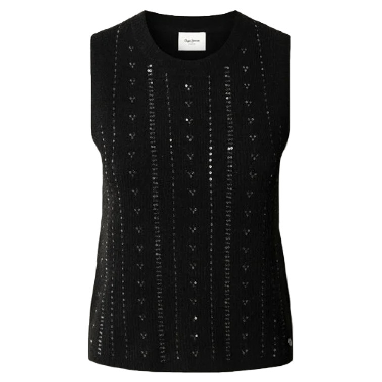 TOP DE PUNTO MUJER PEPE JEANS CON LENTEJUELAS