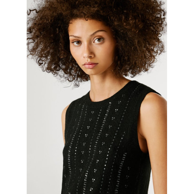 TOP DE PUNTO MUJER PEPE JEANS CON LENTEJUELAS