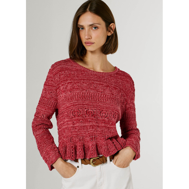 JERSEY MOULINÉ MUJER PEPE JEANS CUELLO REDONDO