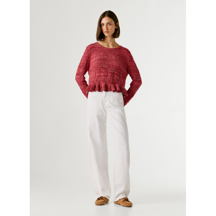 JERSEY MOULINÉ MUJER PEPE JEANS CUELLO REDONDO