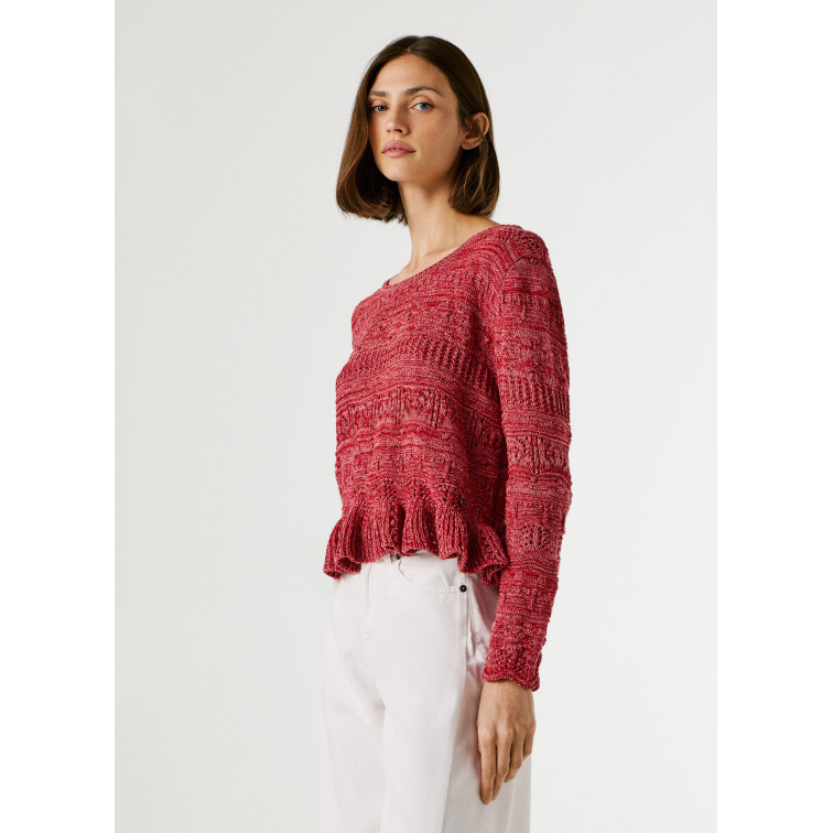 JERSEY MOULINÉ MUJER PEPE JEANS CUELLO REDONDO