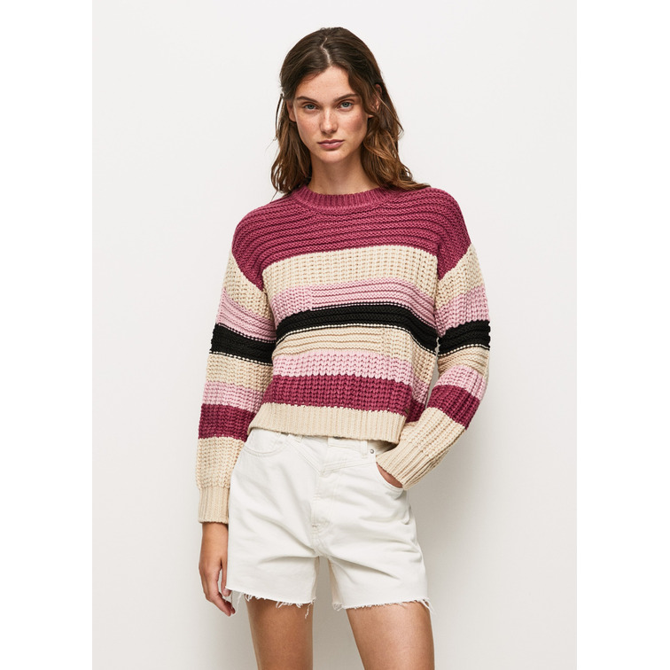 JERSEY CUELLO REDONDO DE RAYAS MUJER PEPE JEANS TARA