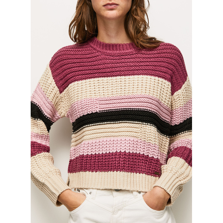 JERSEY CUELLO REDONDO DE RAYAS MUJER PEPE JEANS TARA