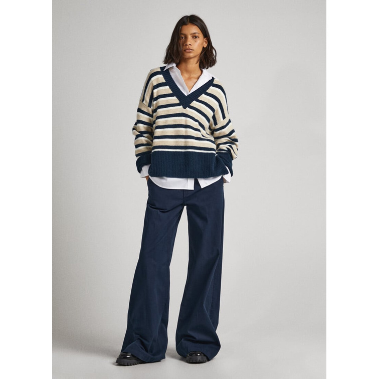 JERSEY CUELLO PICO RAYAS MUJER PEPE JEANS DEBBIE