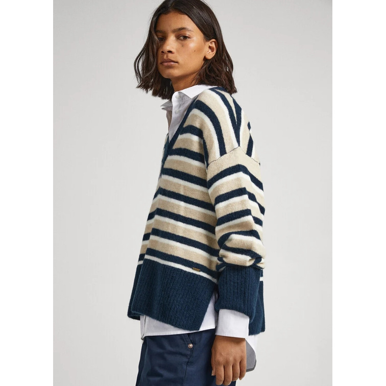 JERSEY CUELLO PICO RAYAS MUJER PEPE JEANS DEBBIE