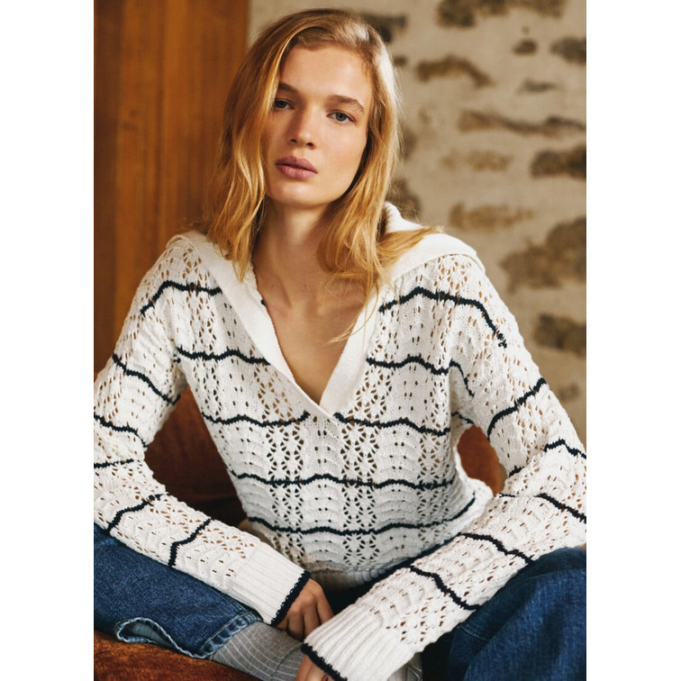 JERSEY PUNTO CALADO CUELLO POLO MUJER PEPE JEANS