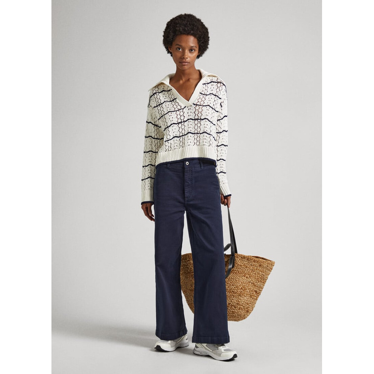 JERSEY PUNTO CALADO CUELLO POLO MUJER PEPE JEANS