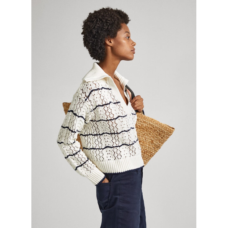 JERSEY PUNTO CALADO CUELLO POLO MUJER PEPE JEANS