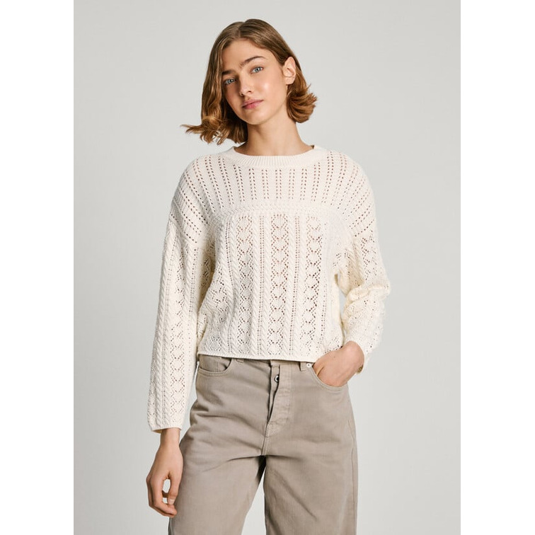 JERSEY PUNTO CON DETALLES CALADOS MUJER PEPE JEANS