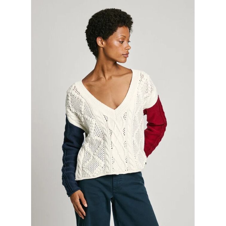 JERSEY DE PUNTO MUJER PEPE JEANS CUELLO PICO