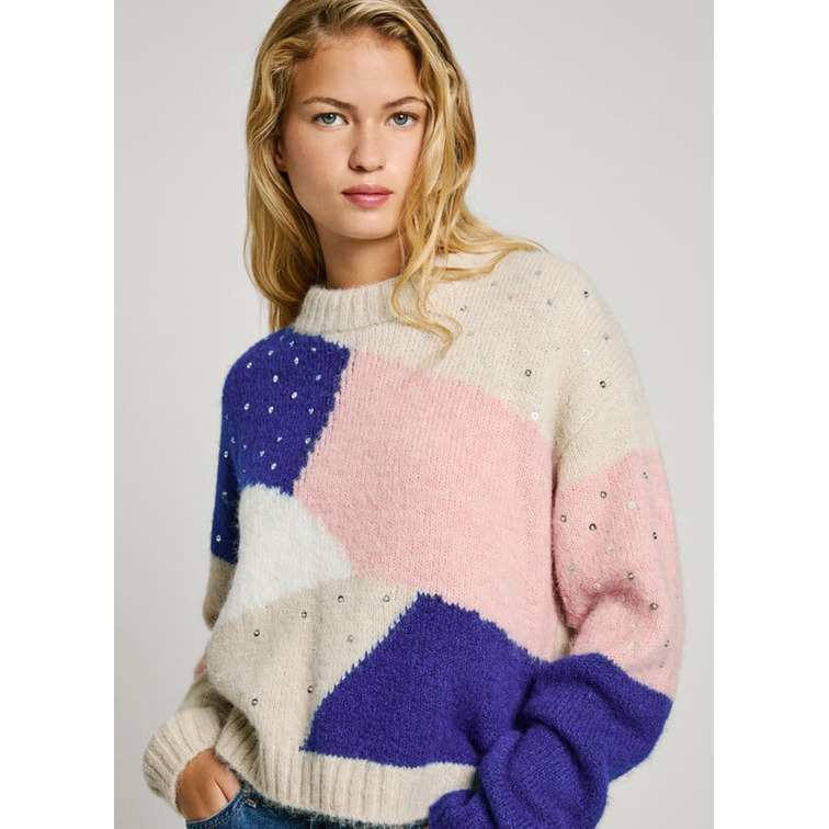 JERSEY COLORBLOCK MUJER PEPE JEANS CUELLO REDONDO