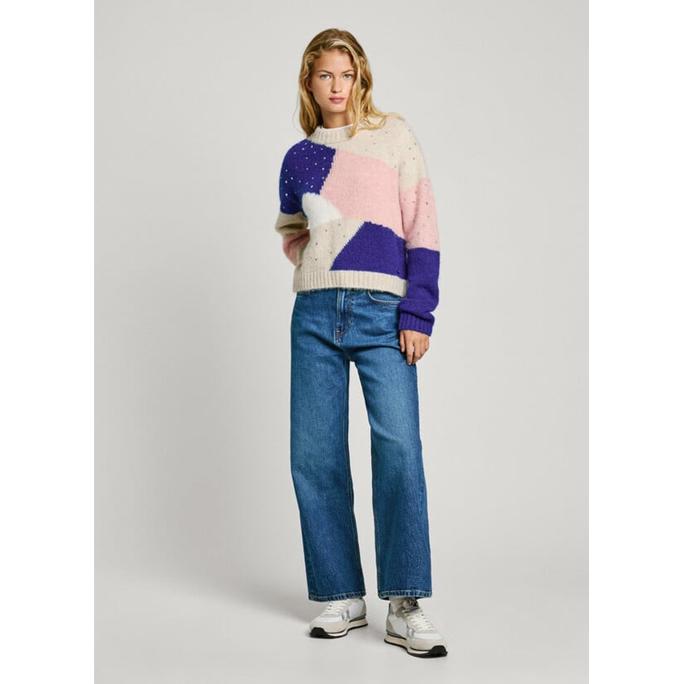 JERSEY COLORBLOCK MUJER PEPE JEANS CUELLO REDONDO