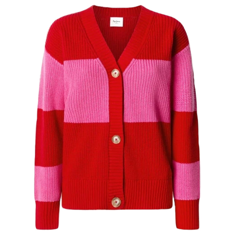 CARDIGAN DE RAYAS MUJER PEPE JEANS CUELLO PICO